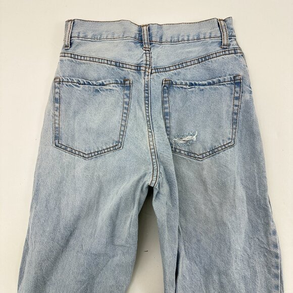 Forever 21 Straight distressed Raw Hem Button Fly Women's size 26 Blue Jeans - Picture 5 of 5